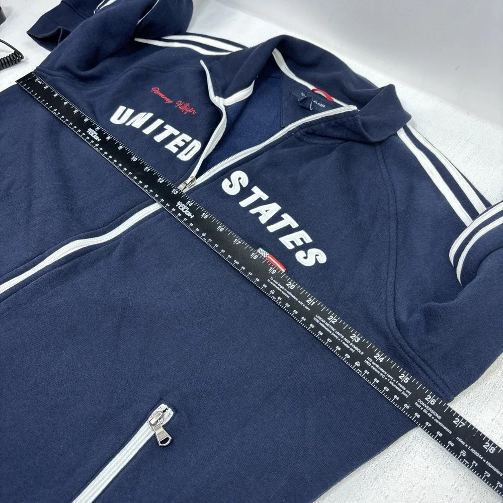Tommy Hilfiger‎ Mens United States Embroidered Track Jacket Navy USA Size XL